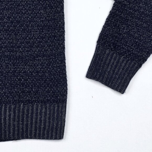H&M Pullover Button-Down Turtleneck Chunky Sweater Dark Gray-Navy Size M - NWOT - Picture 6 of 9